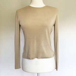 Ann Taylor 100% Silk Long Sleeve Knit Sweater